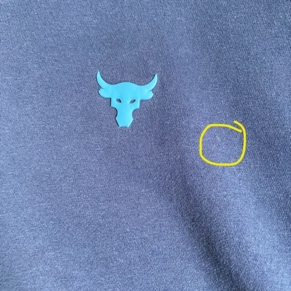 Under Armour Project Rock Sweater Crewneck Sweatshirt Drawstring Crop Navy S - Picture 14 of 15